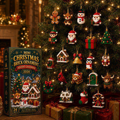 ⏳ Last day to save 49% – 🎄 24-Day Mini Christmas Ornament Advent Calendar | 24 unique festive buildable designs with hanging loops—perfect for decorating Christmas trees, wreaths, and holiday displays🎁1