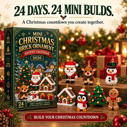 ⏳ Last day to save 49% – 🎄 24-Day Mini Christmas Ornament Advent Calendar | 24 unique festive buildable designs with hanging loops—perfect for decorating Christmas trees, wreaths, and holiday displays🎁1