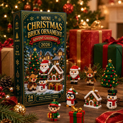 ⏳ Last day to save 49% – 🎄 24-Day Mini Christmas Ornament Advent Calendar | 24 unique festive buildable designs with hanging loops—perfect for decorating Christmas trees, wreaths, and holiday displays🎁1