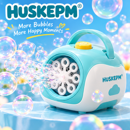 HUSKEPM® Kids Automatic Bubble Machine | High-Output Bubble Blower with Easy One-Button Operation | Outdoor Party, Backyard & Summer Play Toy for Kids Ages 3+✨